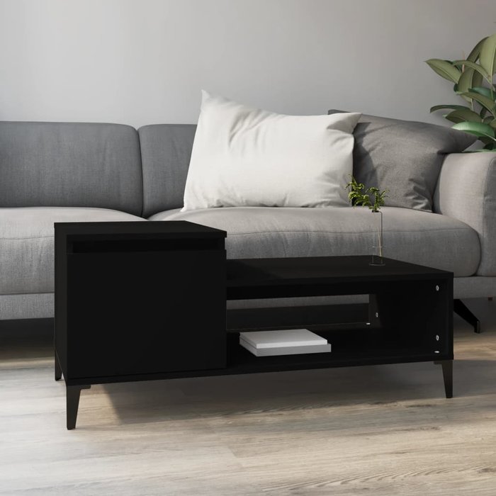 Maison exclusive - mesa de centro madera contrachapada negro 100x50x45 cm