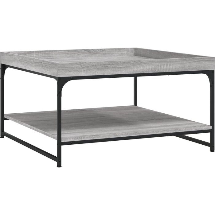 Mesa centro madera ingeniería y hierro gris sonoma 80x80x45 cm