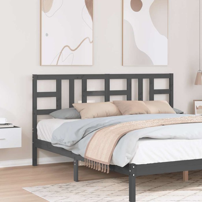 Maison exclusive - cabecero de cama madera maciza de pino gris 186x4x100 cm