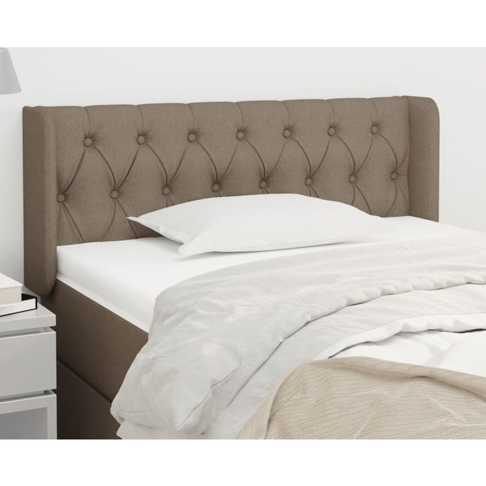 Cabecero de tela gris taupe 93x16x78/88 cm