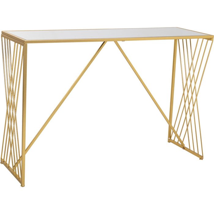 Recibidor de metal dorado 120x40x80