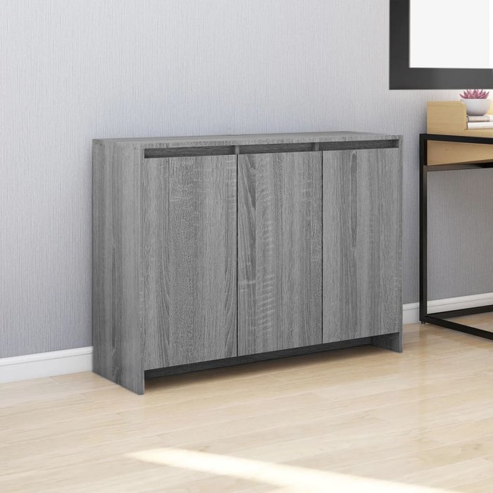 Vidaxl aparador de madera de ingeniería gris sonoma 102x33x75 cm