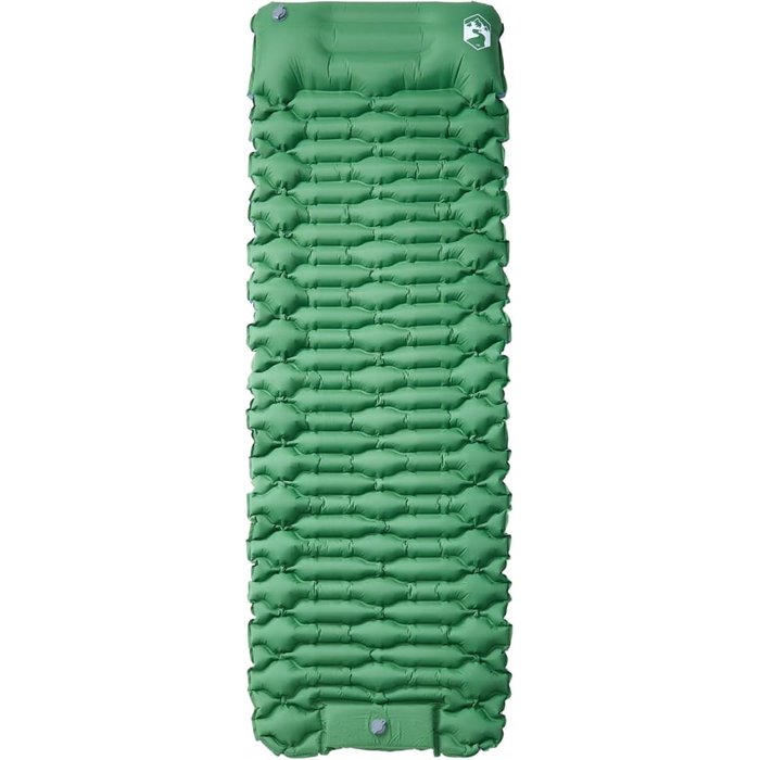 Colchón de camping autoinflable con almohada 1 persona verde cfw594645