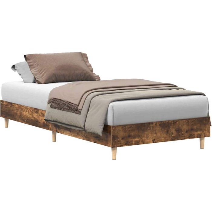 Estructura de cama sin colchón madera roble ahumado 90x200 cm — comfortxl
