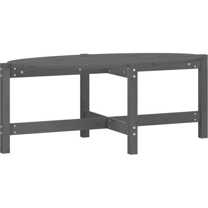 Mesa de centro de madera maciza de pino gris 118x63x45 cm - comfortxl