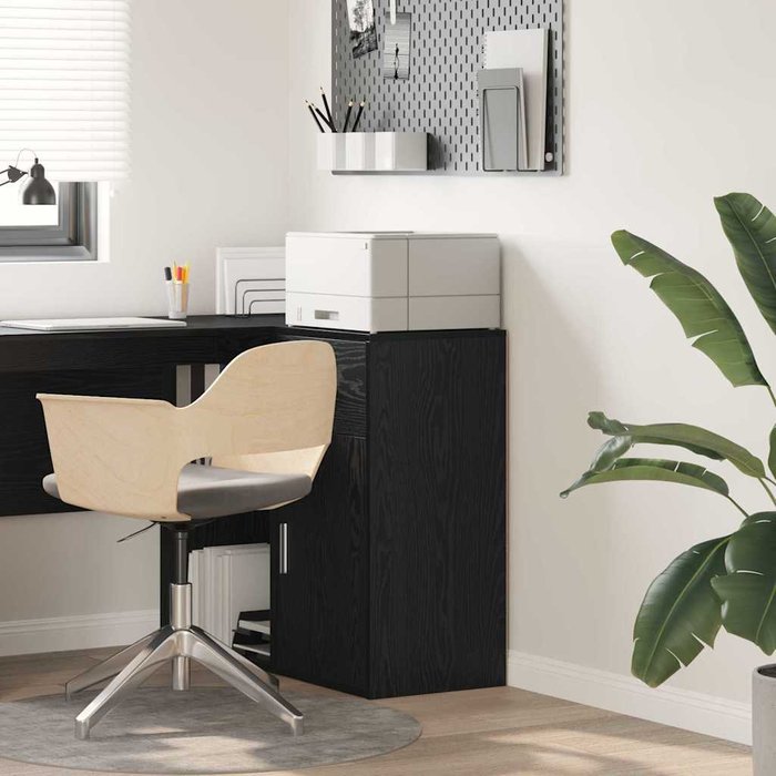 Aparador con cajón, roble negro, 38 x 34 x 75 cm