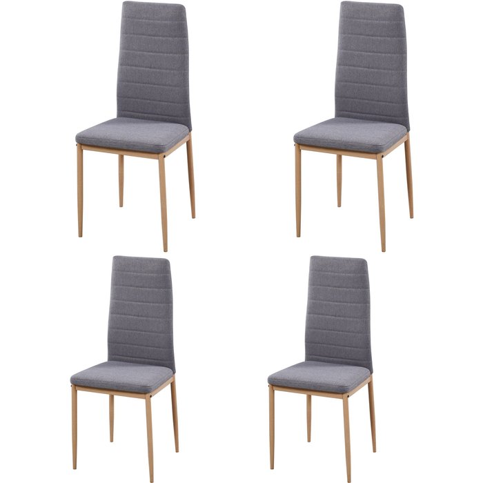 Pack 4 sillas avat gris acero aserradas