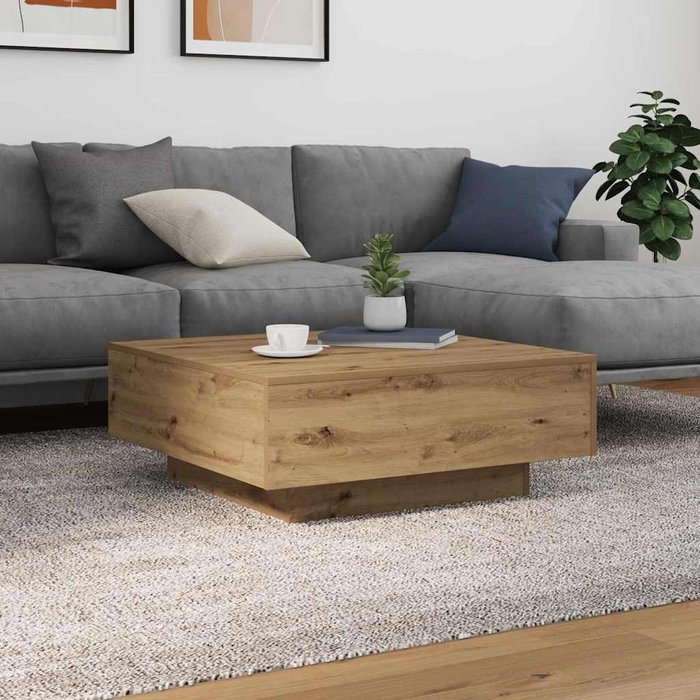 Maison exclusive - mesa de café roble artesanal 80 x 80 x 31 cm