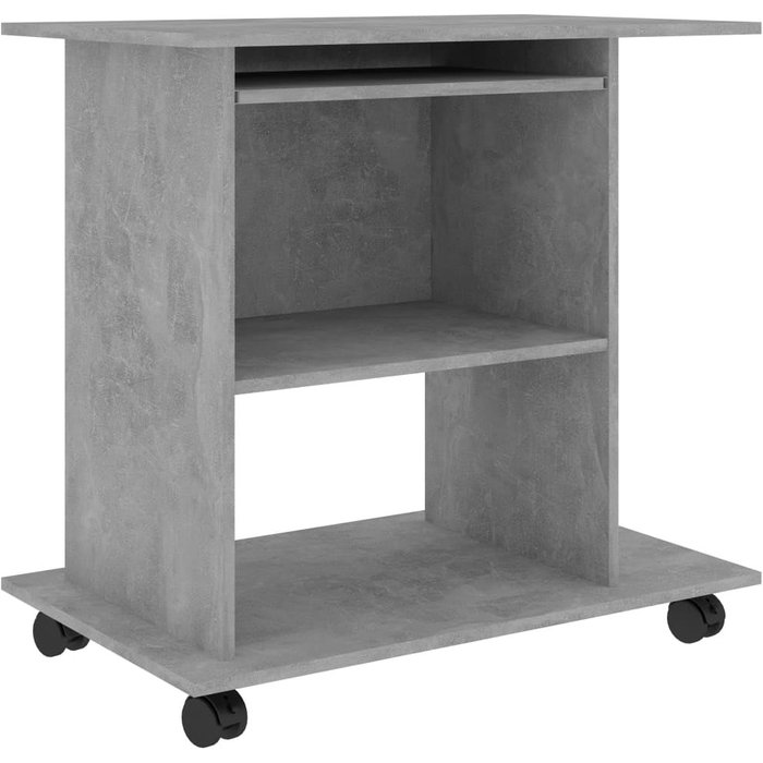 Mesa de ordenador madera contrachapada gris hormigón 80x50x75cm - comfortxl