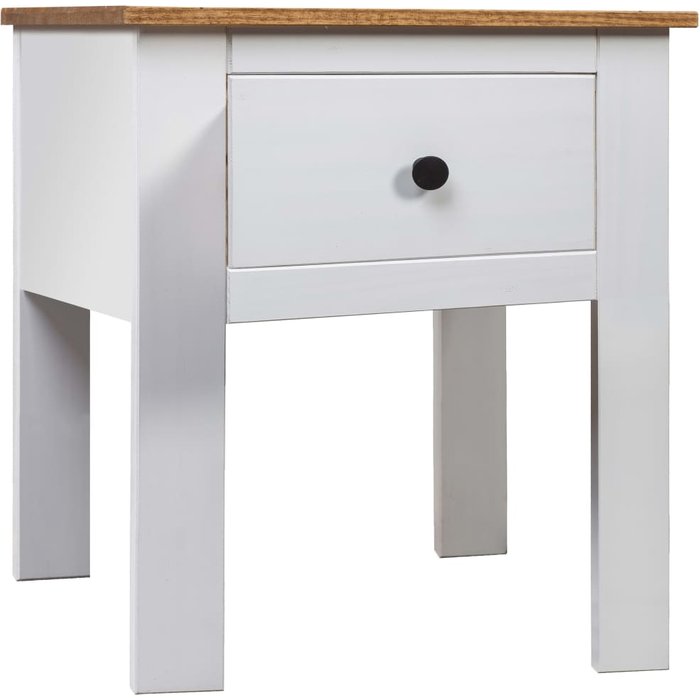 Maison exclusive - mesita de noche madera maciza pino panamá blanco 46x40x57 cm