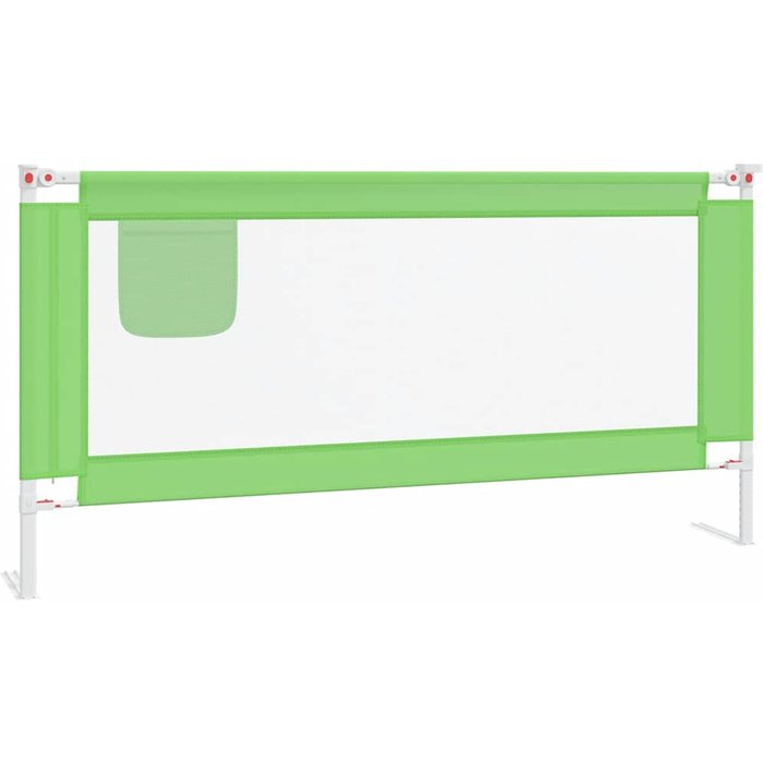Barandilla de seguridad cama de ni?o verde tela 180x25 cm - comfortxl
