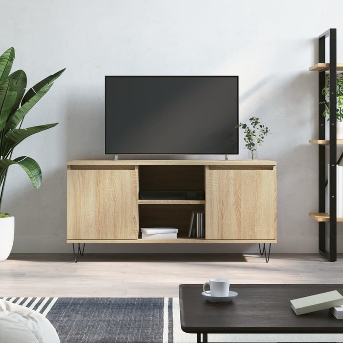 Mueble de tv de roble sonoma, 104x35x50 cm, madera de ingeniería