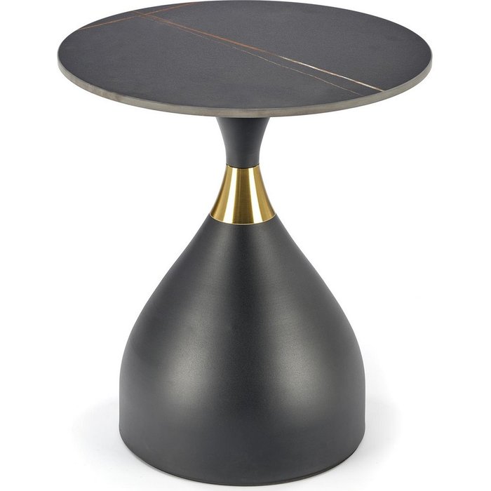 Mesa de centro de cerámica de diseño con tapa de aspecto mármol negro eternal