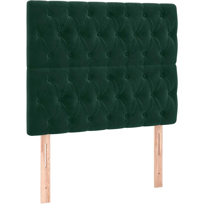 Cabecero cama - mueble cabecero terciopelo verde oscuro 100x7x118/128 cm