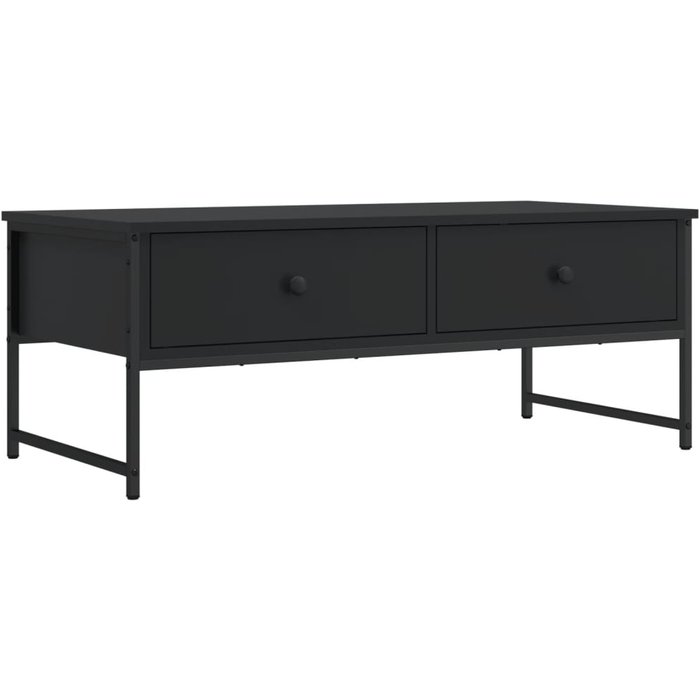 Mesa de centro de madera compuesta negra 101x49x39,5 cm - comfortxl