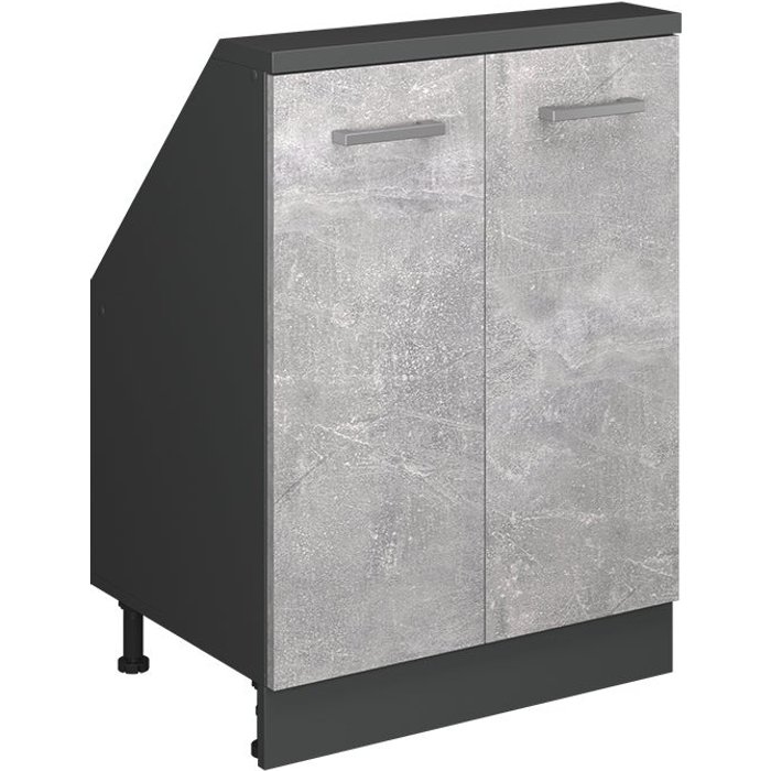 Vicco armario para techo inclinado rion, hormigón/antracita, con 2 puertas