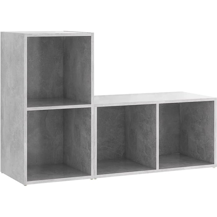 Mueble de salón de 2 piezas en madera compuesta gris hormigón