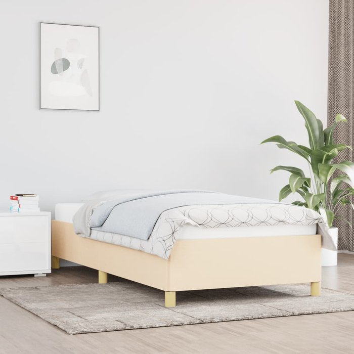 Estructura de cama crema 80x200 cm tela
