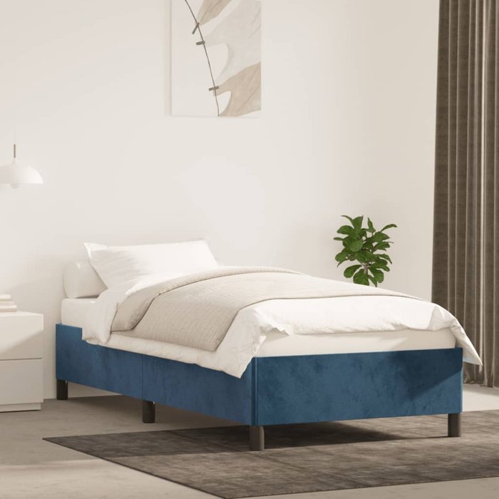 Estructura de cama azul oscuro 80x200 cm terciopelo