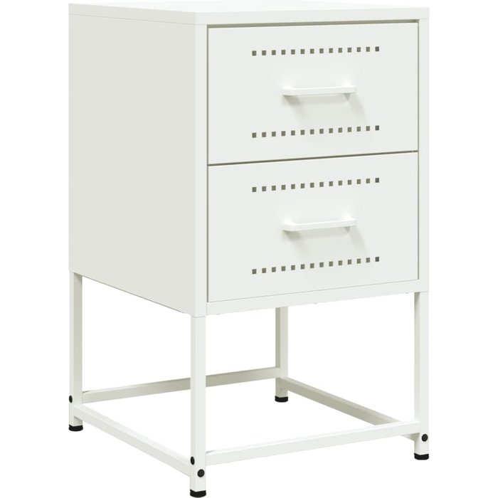 Mesita de noche de acero blanco 36x39x60,5 cm - comfortxl