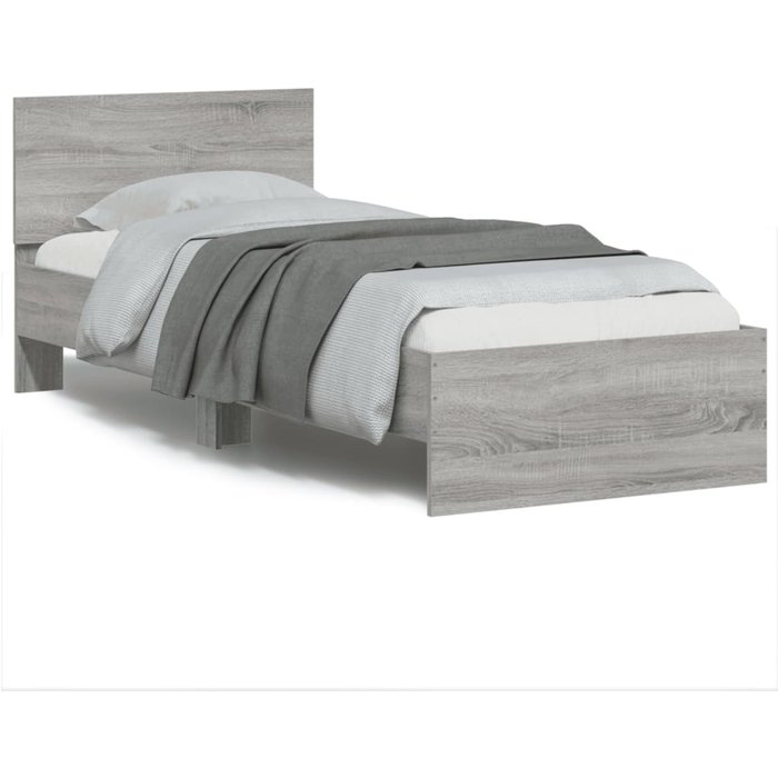 Maison exclusive - estructura de cama cabecero luces led gris sonoma 90x190 cm