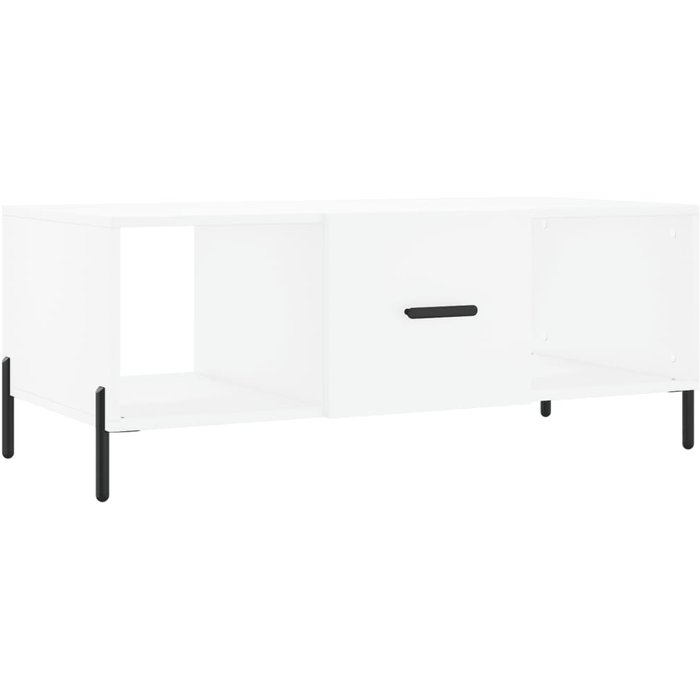 Mesa de centro madera contrachapada blanco 102x50x40 cm