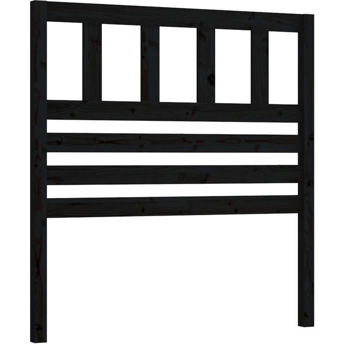Cabecero de cama - mueble cabecero madera maciza de pino negro 81x4x100 cm