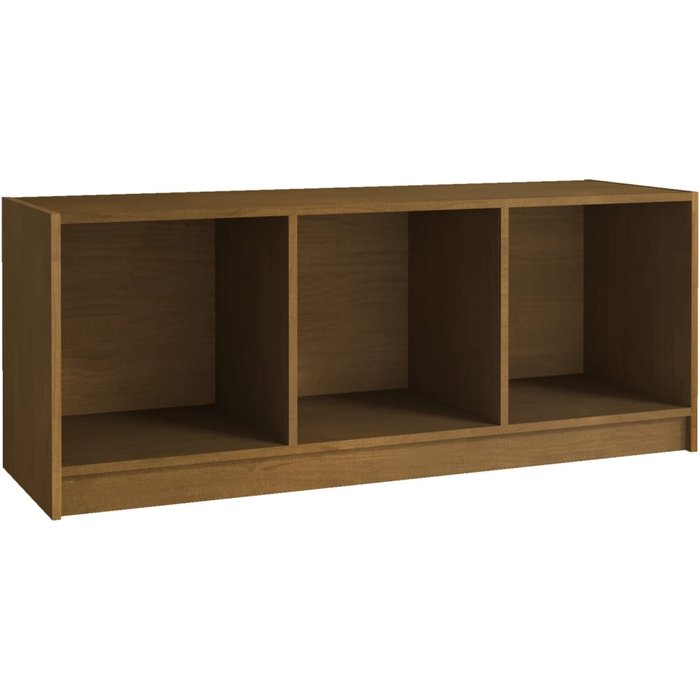 Mueble tv de madera maciza de pino color marrón miel 104x33x41 cm - comfortxl
