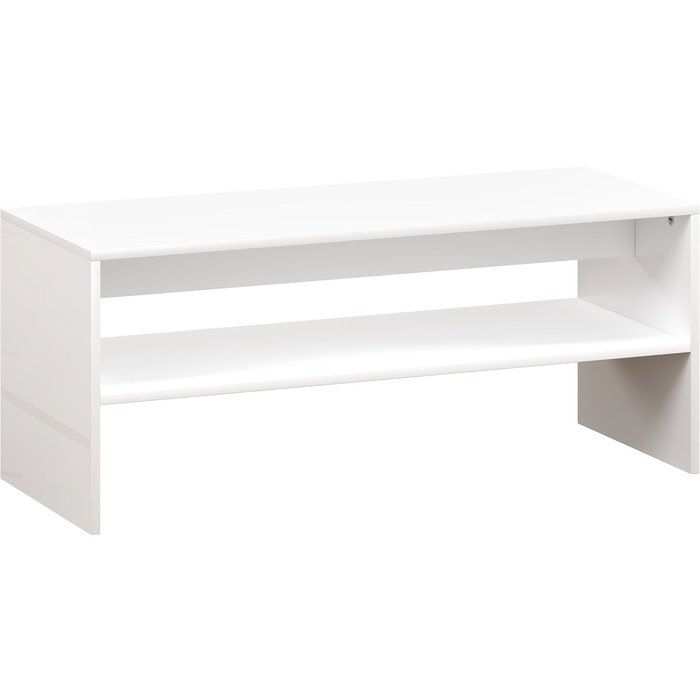 Mesa de centro homcom melamina de madera blanco brillante 100x40x41.5 cm