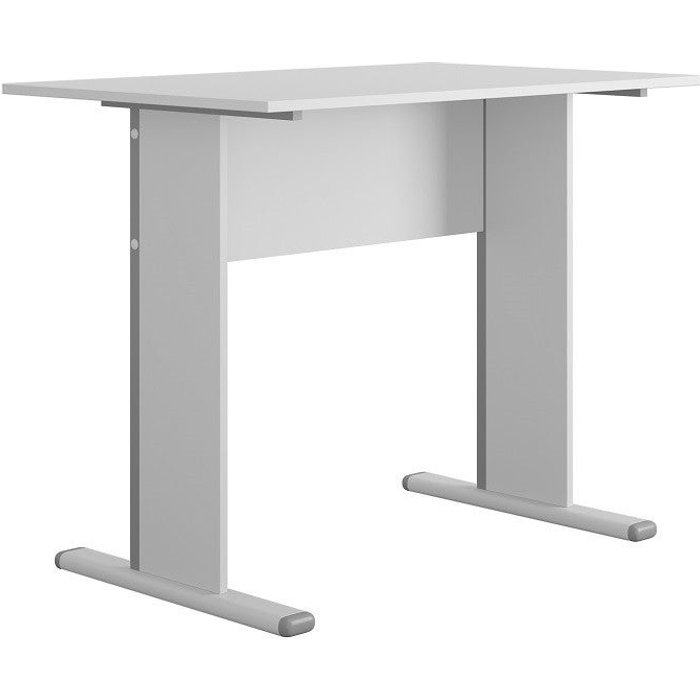 Mf - mesa de oficina work de metal y bilaminado color platino 90 x 60 cm