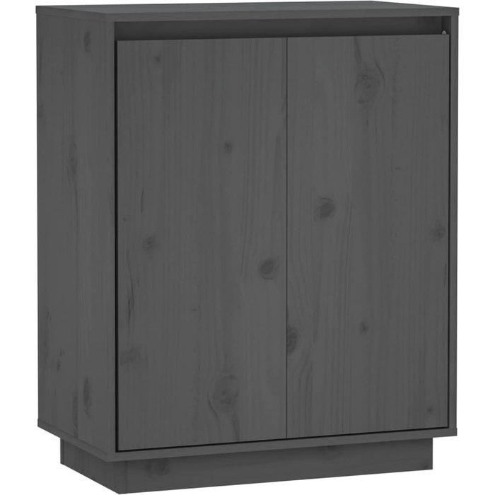 Aparador de madera maciza de pino gris 60x34x75 cm