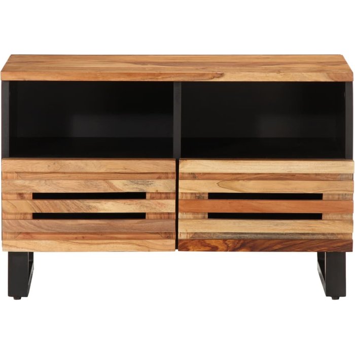 Mueble de tv madera maciza de acacia 70x34x46 cm - comfortxl