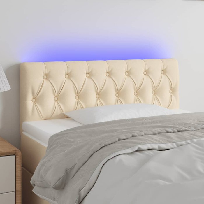 Maison exclusive - cabecero con led de tela color crema 100x7x78/88 cm