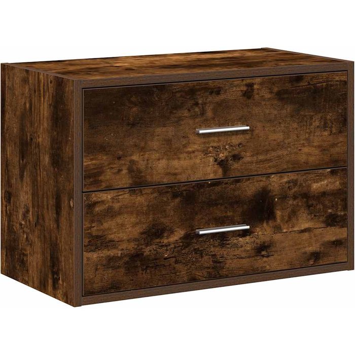 Mueble de 2 cajones en roble ahumado 60x31x40 cm - comfortxl