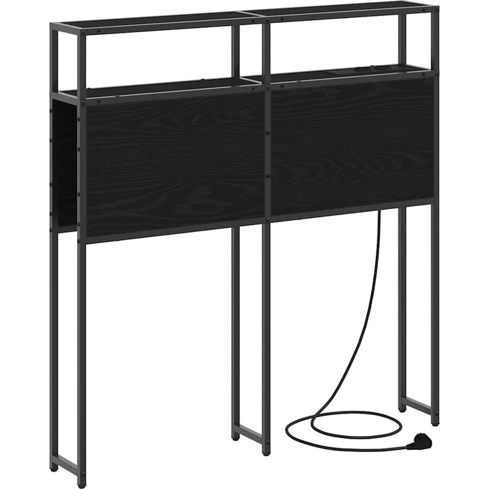 Cabecera de almacenamiento con cabecera roble negro 100 cm