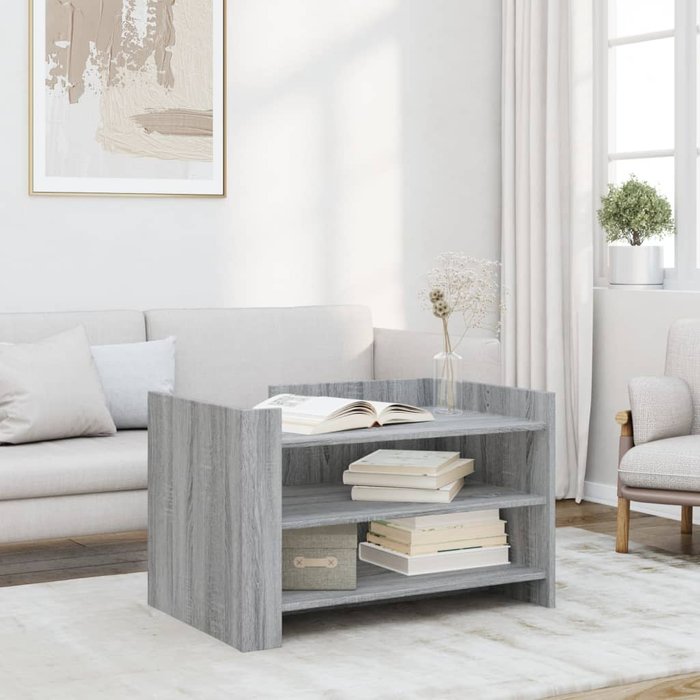 Mesa de centro de madera de ingeniería gris sonoma 80x50x50 cm