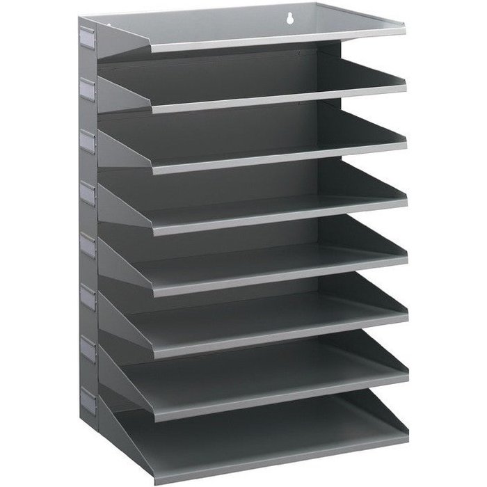 Durable poste de tri 8 comp. h540xl360xp250 mm tôle d’acier gris