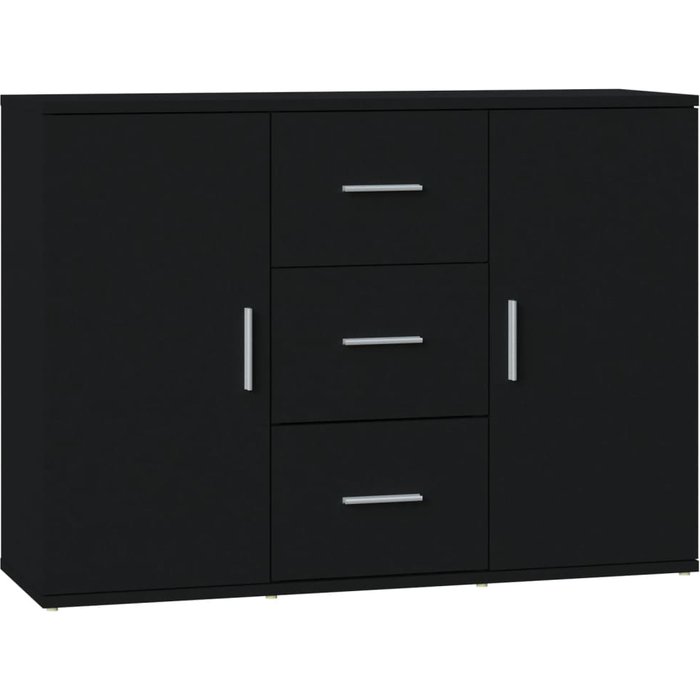 Aparador de madera contrachapada negro 91x29,5x65 cm - comfortxl