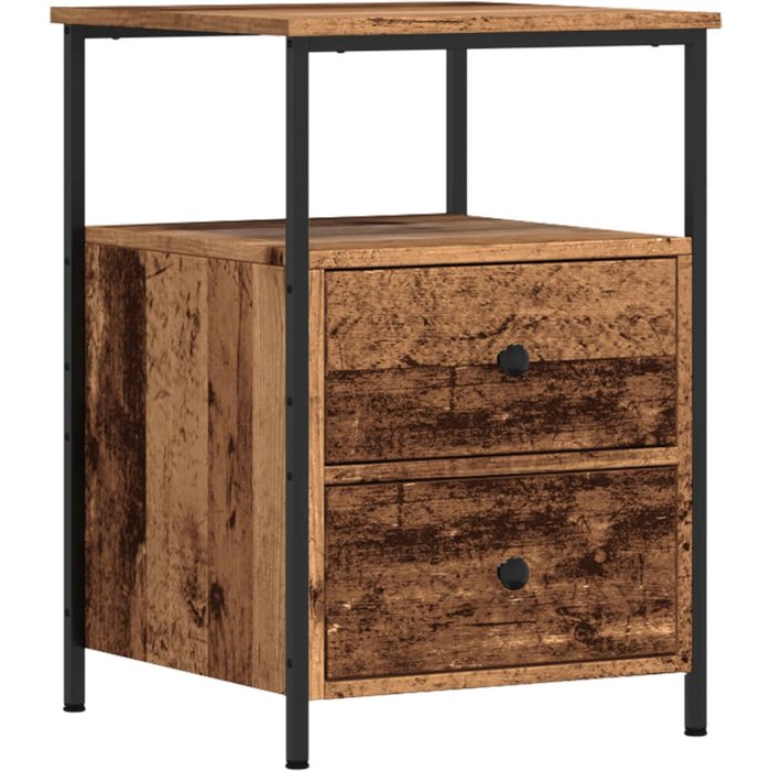 Mesita de noche madera de ingeniería envejecida 34x35,5x50 cm - comfortxl