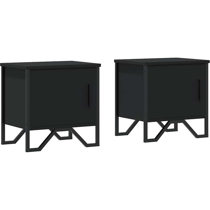 Mesitas de noche 2 uds madera contrachapada negro 40x30x40 cm - comfortxl