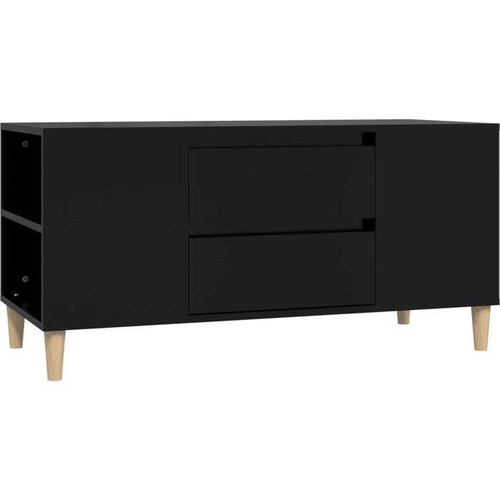 Mueble tv negro 102x44,5x50 cm madera contrachapada