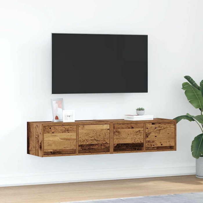 Muebles de tv 2 uds 60x31x25,5 cm madera ingeniería envejecida