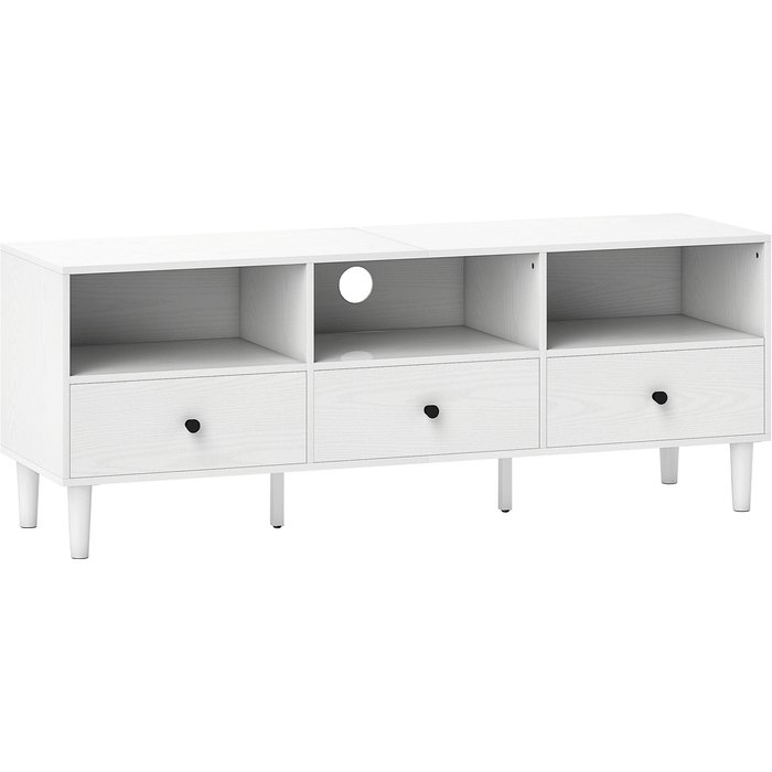Mueble de tv homcom melamina de madera blanco 120x34x45 cm 83b-281v01wt