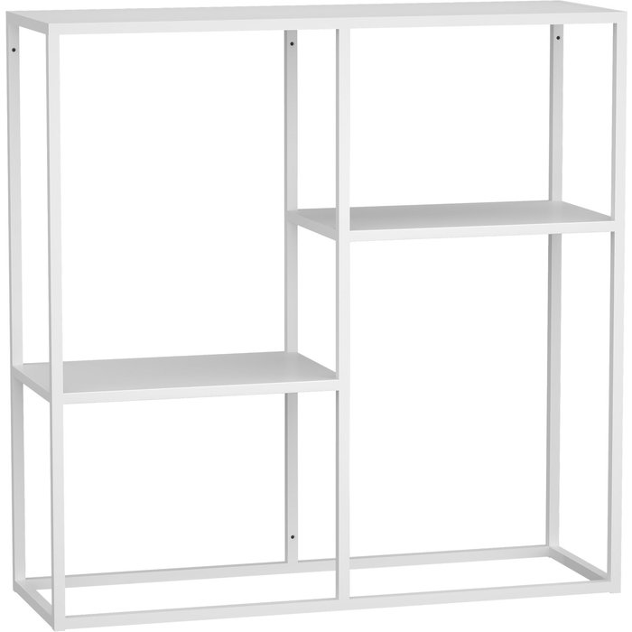 Consola con 3 compartimentos acero 80 x 80 x 26 cm blanco mate 03_0008593