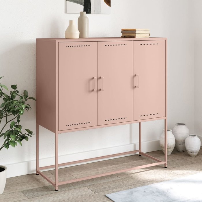 Aparador de acero rosa 100,5x39x107 cm vidaxl