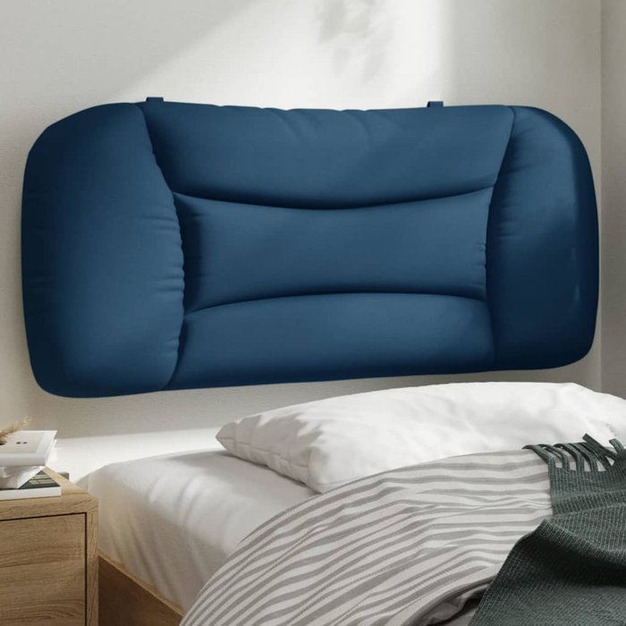 Vidaxl cabecero de cama acolchado tela azul 90 cm