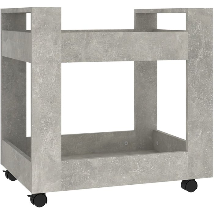 Carro con ruedas de contrachapado gris hormigón 60x45x60 cm - comfortxl