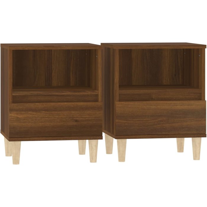 Mesitas de noche 2 unidades roble marrón 40x35x50 cm - comfortxl