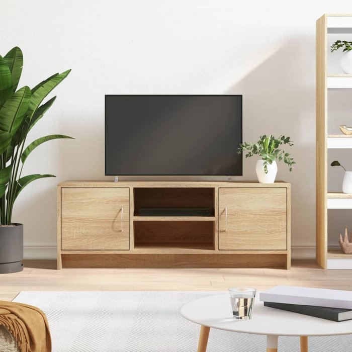 Mueble de tv de roble sonoma, 102 x 30 x 37,5 cm, madera de ingeniería