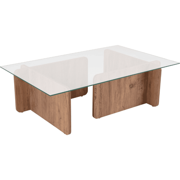 Mesa de centro con tablero de vidrio templado l105 cm - flavio